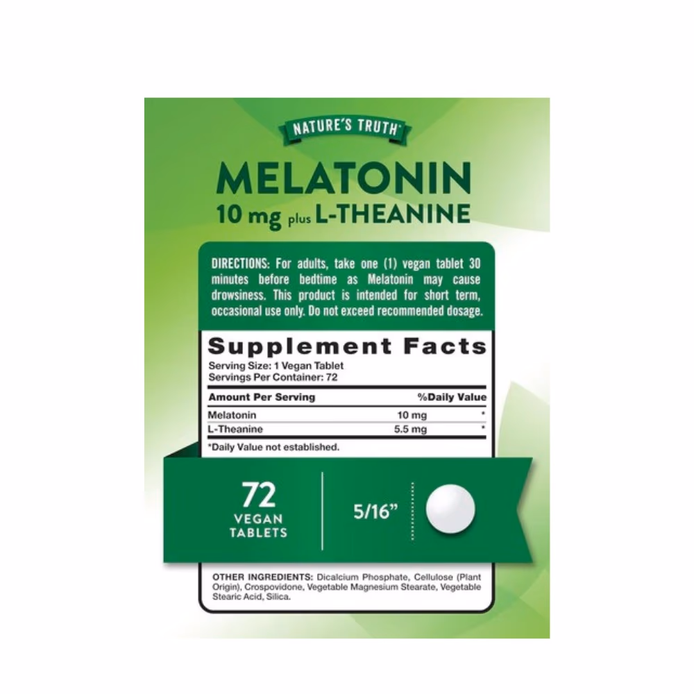 Nature's Truth Sleep Melatonin 10mg Tablets 72S 2
