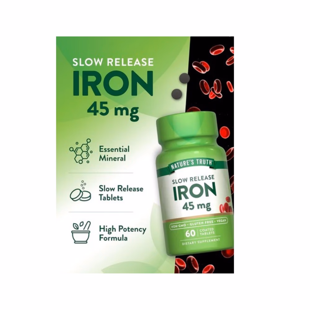 Nature's Truth Slow Release Iron 45mg Tab 60s  5