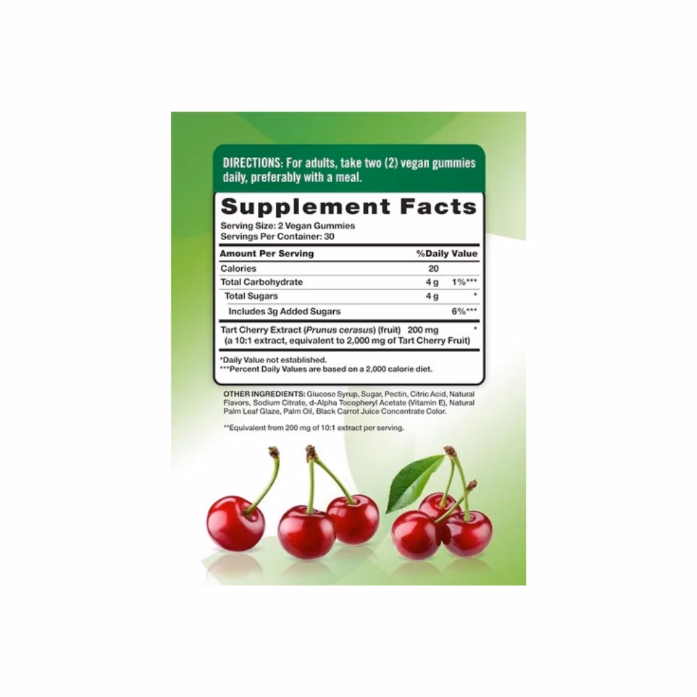 Nature's Truth Tart Cherry 2000mg Gummies 60s 2