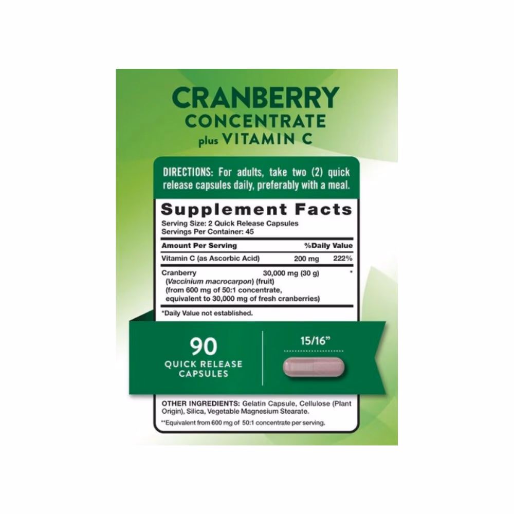 Nature's Truth Triple Strength Cranberry 30,000mg + Vitamin C 90 Caps 5
