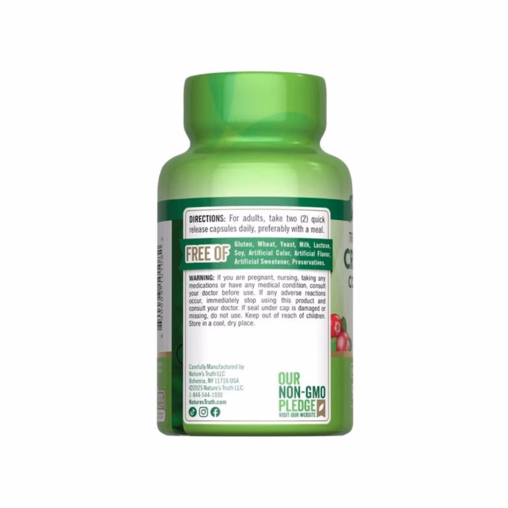 Nature's Truth Triple Strength Cranberry 30,000mg + Vitamin C 90 Caps 2