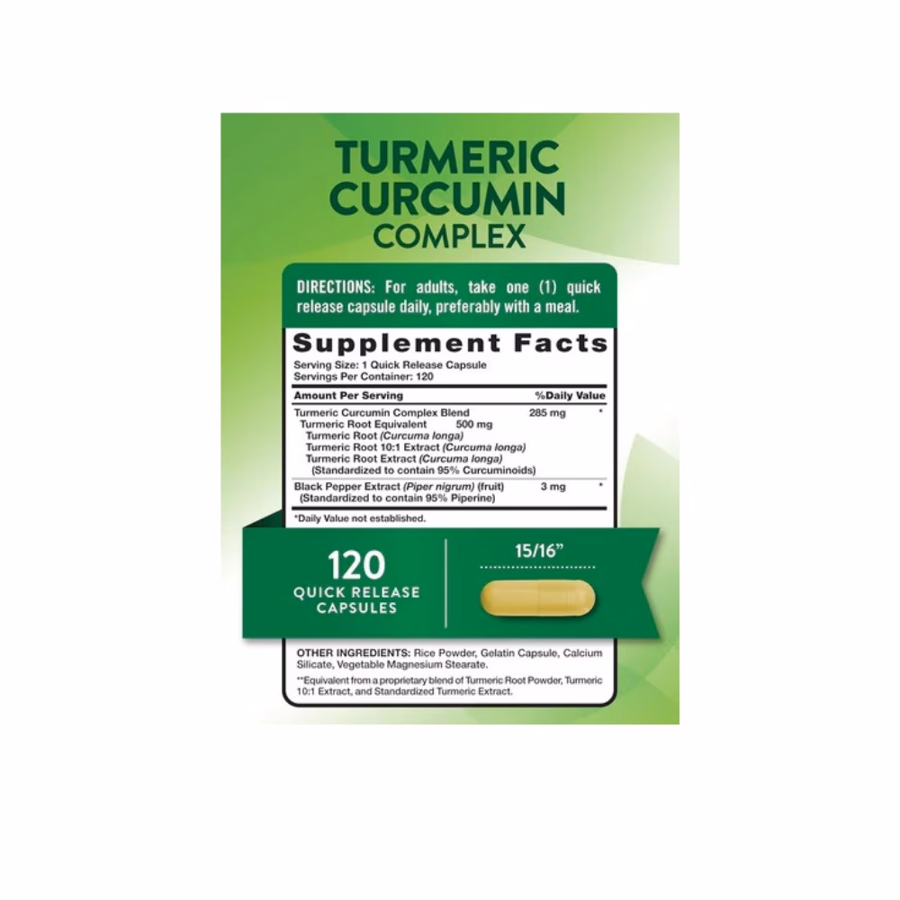 Nature's Truth Turmeric Curcumin 500mg 120 Caps 2