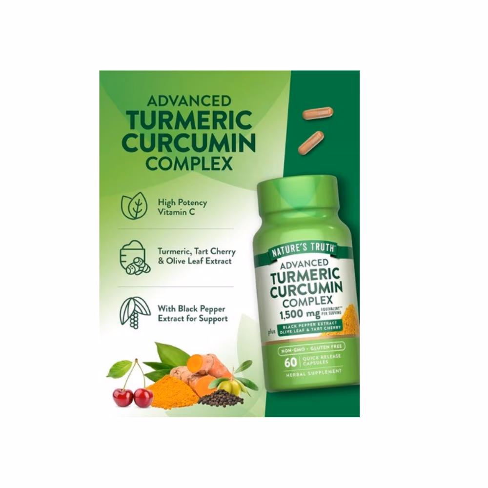 Nature's Truth Turmeric Curcumin Complex 1500mg 60 Caps 3