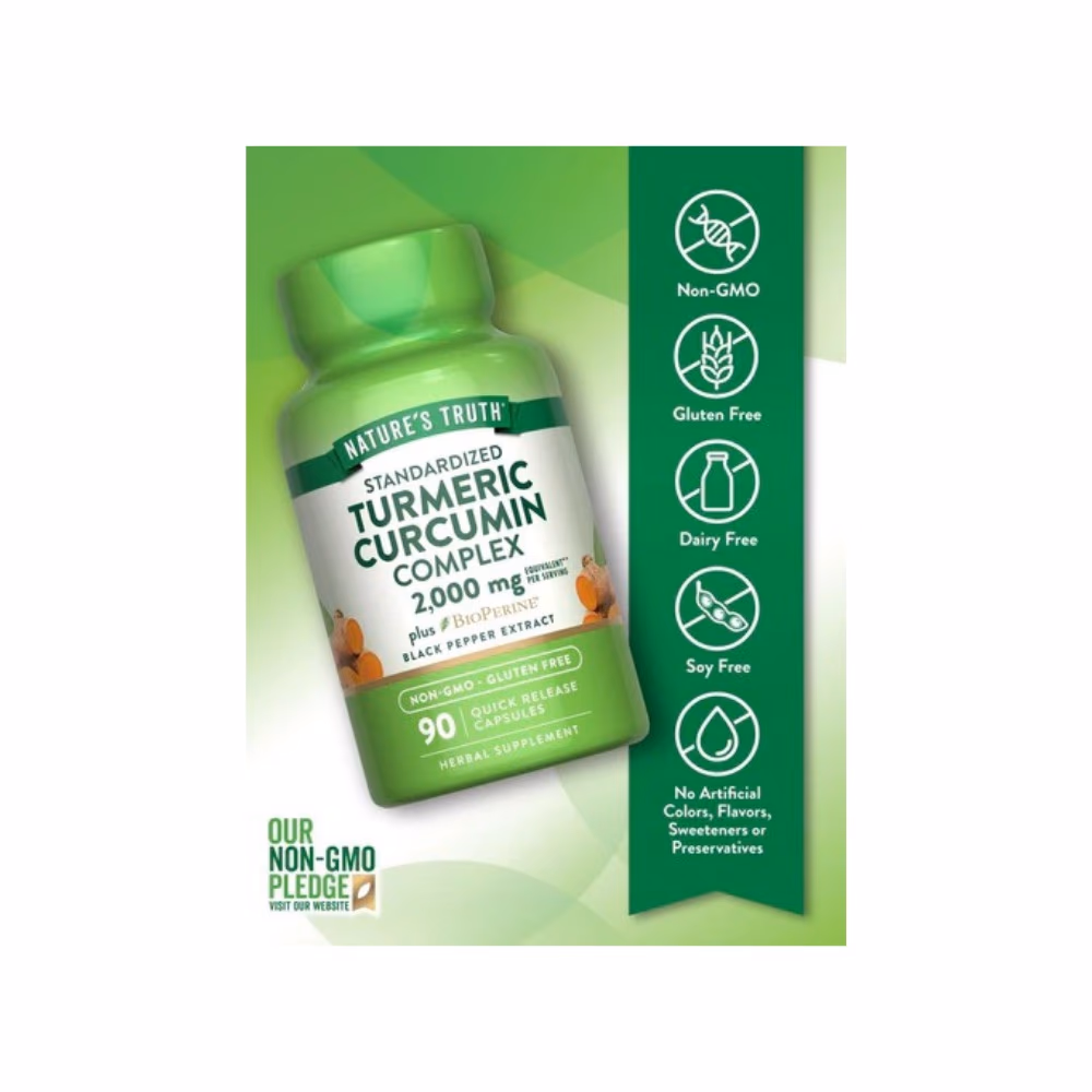 Nature's Truth Turmeric Curcumin Complex 2000mg 90 Caps 4