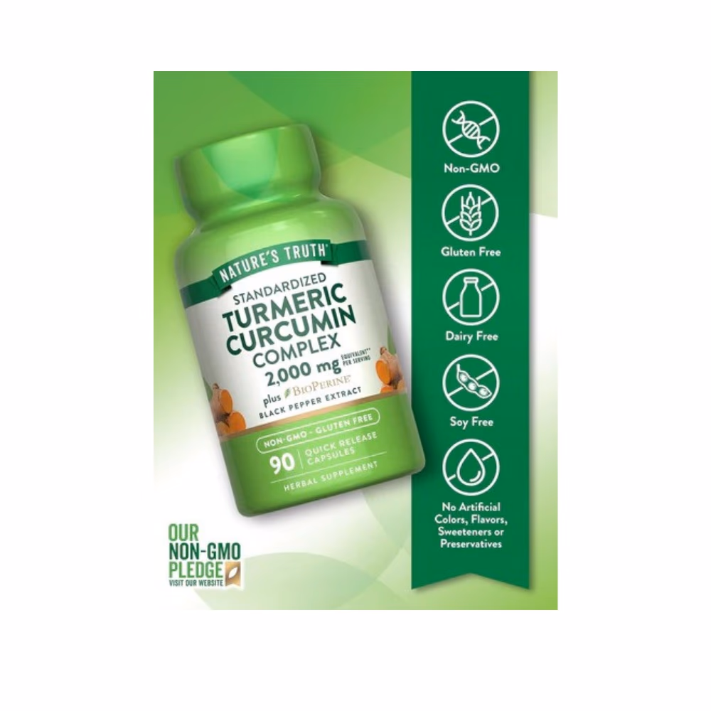 Nature's Truth Turmeric Curcumin Complex 2000mg 90 Caps 2