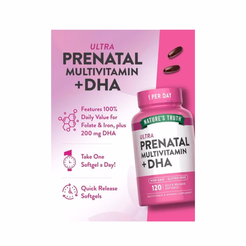 Nature's Truth Ultra Prenatal + DHA Softgels 120s 4