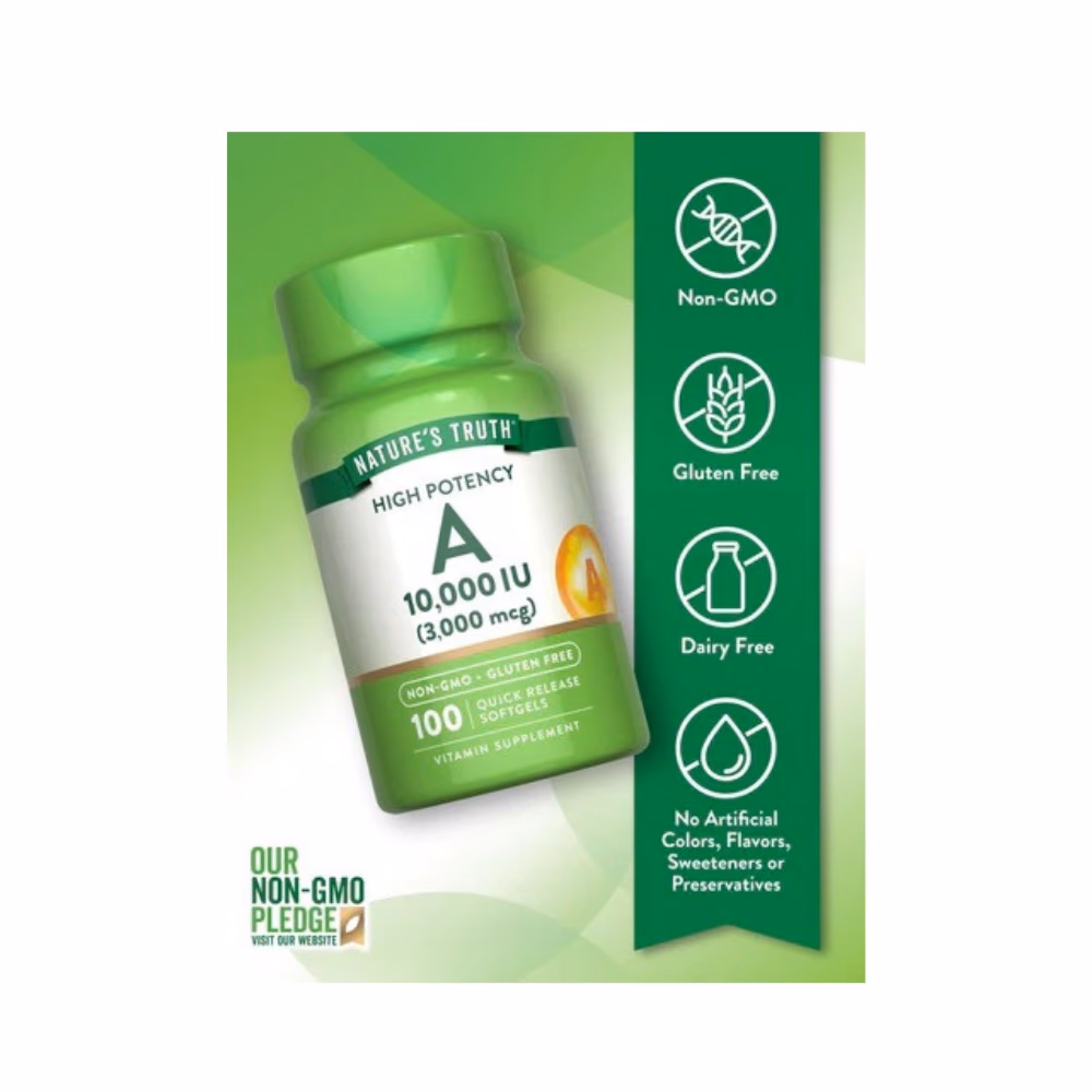 Nature's Truth Vitamin A 10,000 IU 100 Softgels 4
