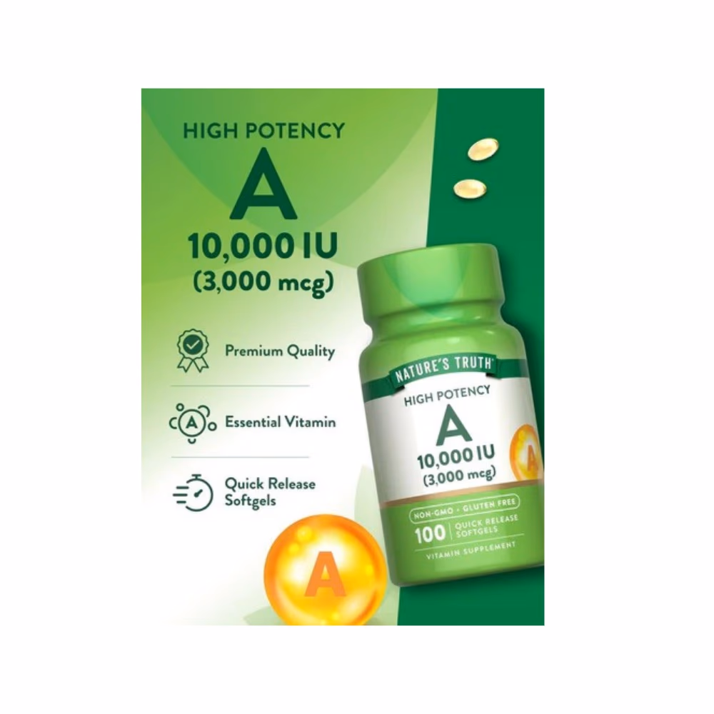 Nature's Truth Vitamin A 10,000 IU 100 Softgels 3