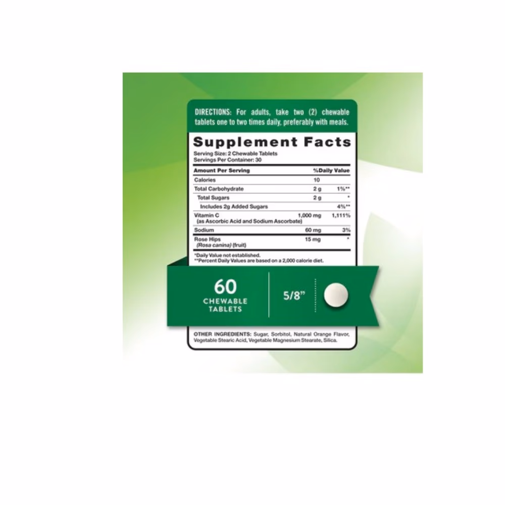 Nature's Truth Vitamin C 1000mg Orange Chewable 60 Tablets 5