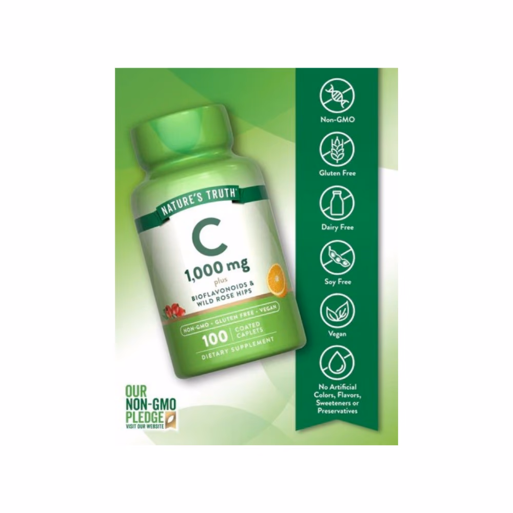 Natures Truth Vitamin C 1000mg Plus Bioflavonoids 100 Capsules 4