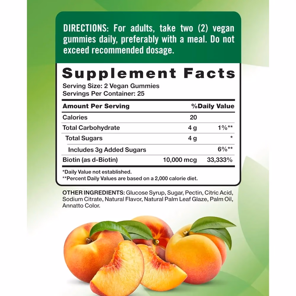 Natures Truth Biotin 10000Mg Hair Skin Gummies - 50 Gummies 3