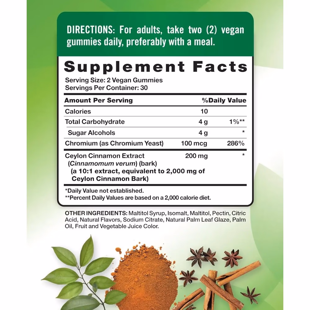 Natures Truth Ceylon Cinnamon Gummies - 60 Gummies 3