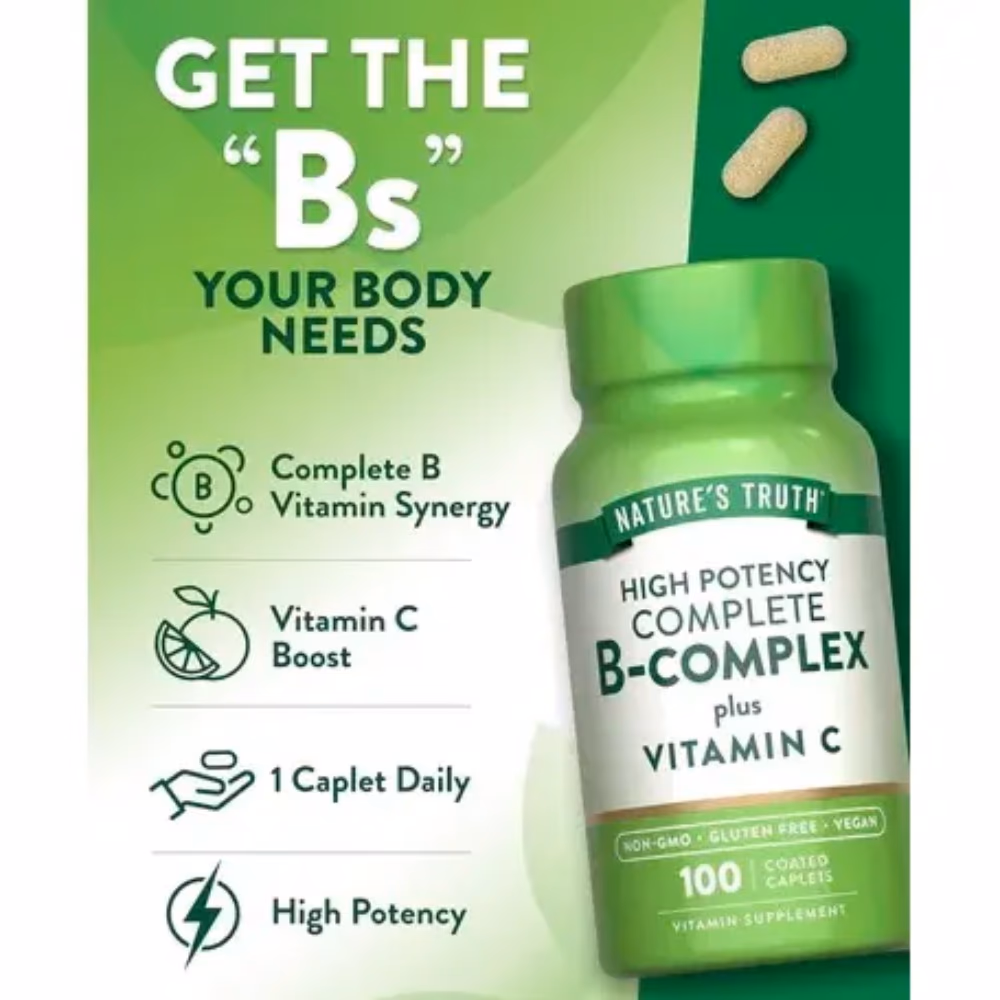 Natures Truth Complete B-Complex Plus Vitamin C - 100 Capsules 5