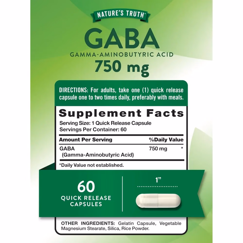 Natures Truth GABA 750Mg - 60 Capsules 5