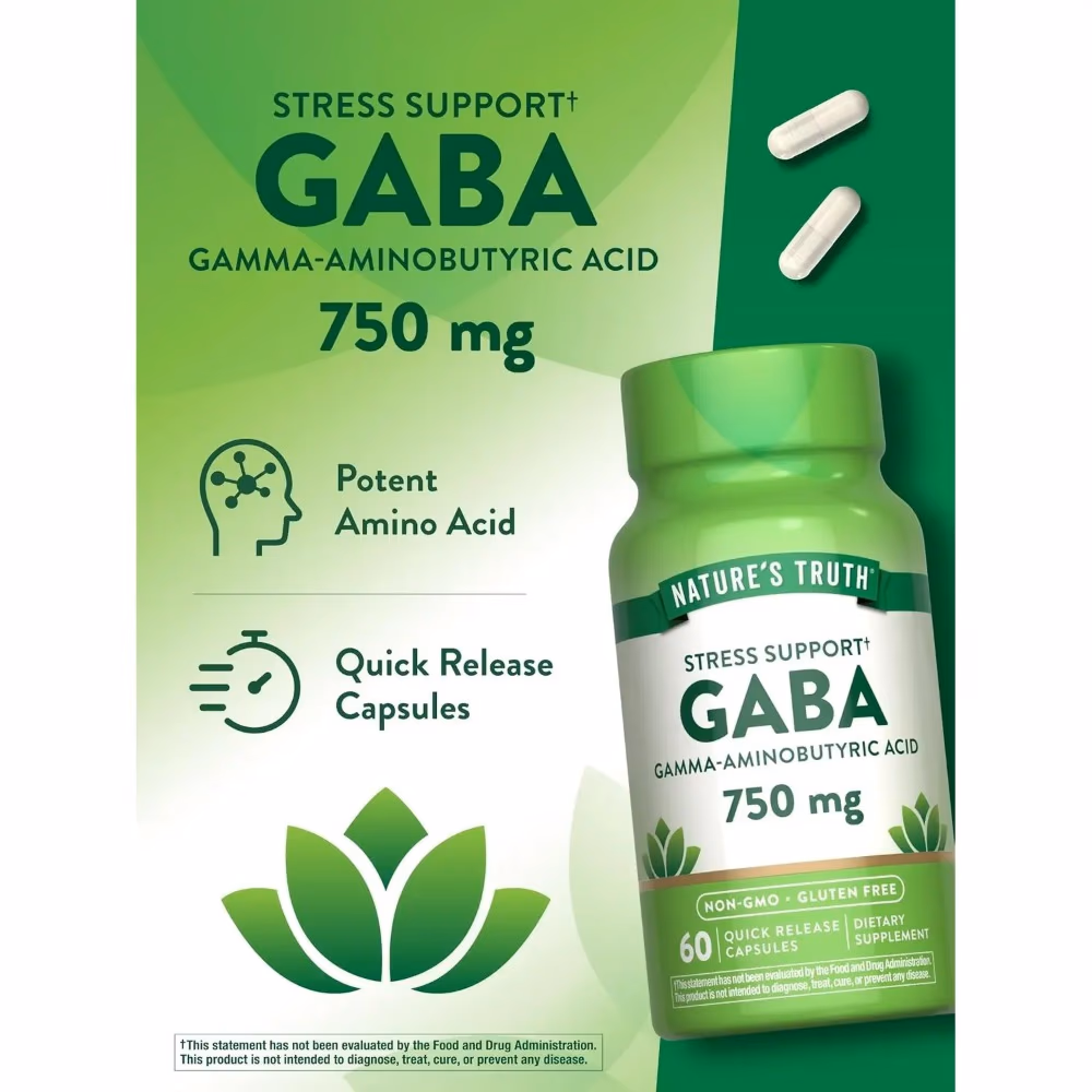 Natures Truth GABA 750Mg - 60 Capsules 2
