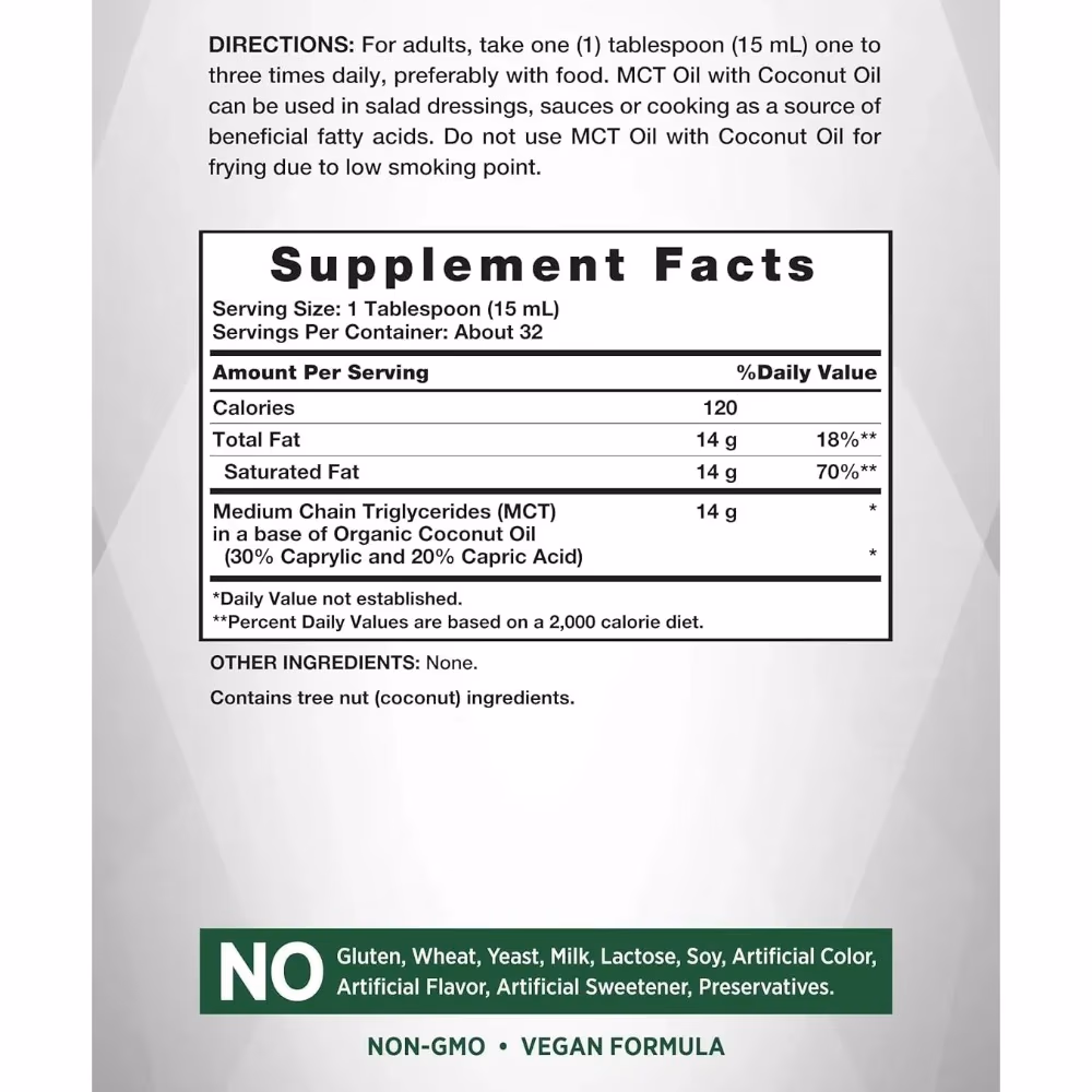 Natures Truth MCT Oil With Coconut Oil - 473ml 3