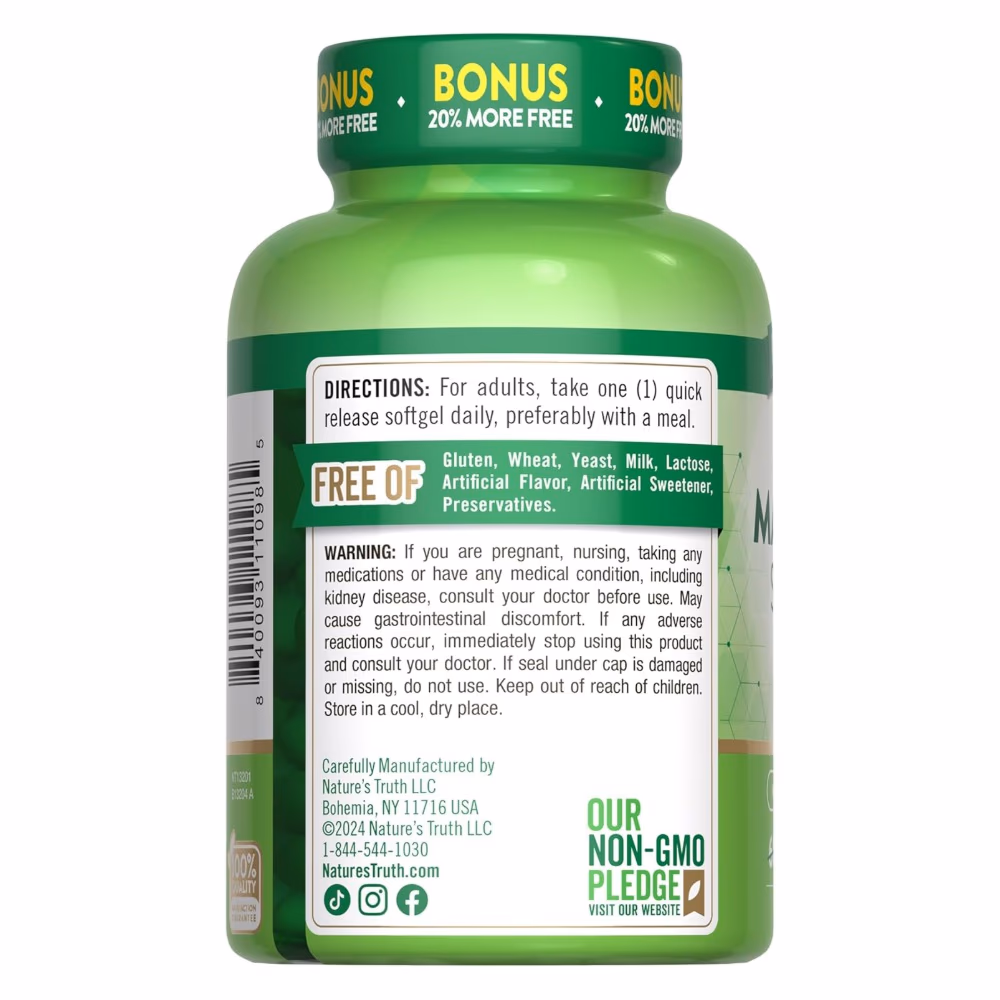 Natures Truth Magnesium 400mg - 72 Softgels 2