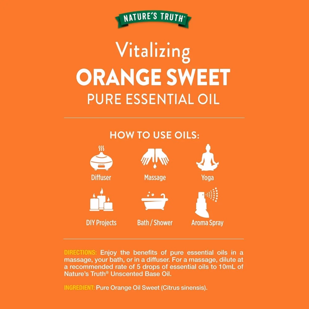 Natures Truth Orange Sweet Aromatherapy Pure Essential Oil - 15ml 3