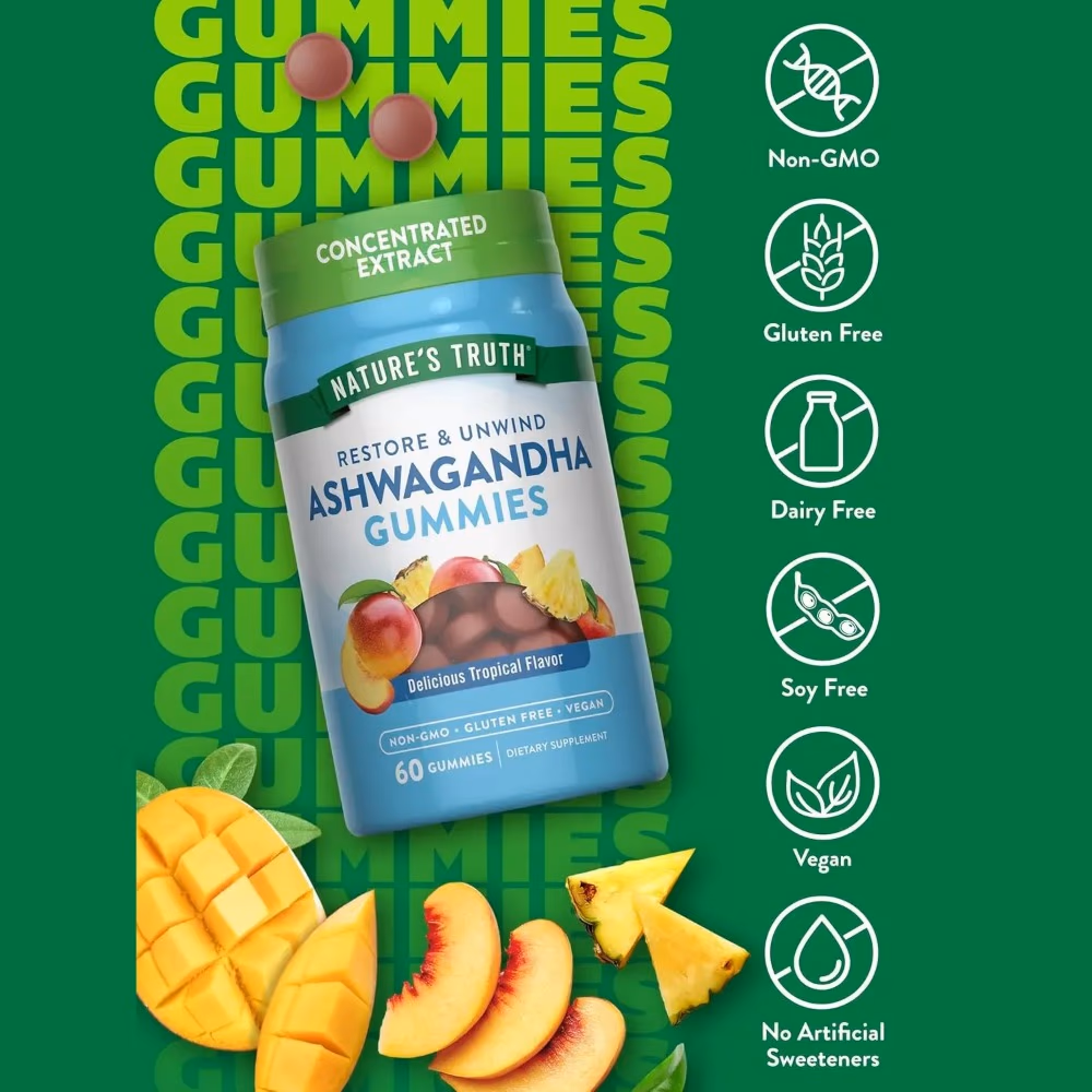 Natures Truth Restore & Unwind Ashwagandha Gummies - 60 Gummies 5