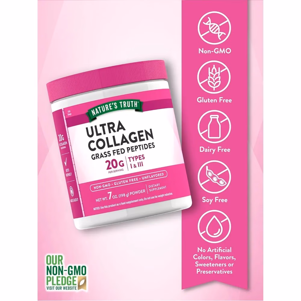 Natures Truth Ultra Collagen Type 1 & 3 Powder Unflavored - 198gm 4