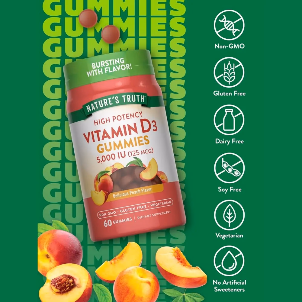 Natures Truth Vitamin D3 5000 IU Gummies - 60 Gummies 3