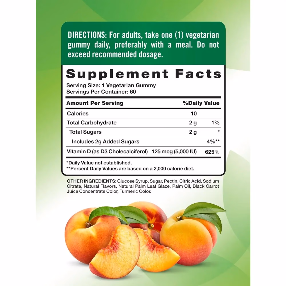Natures Truth Vitamin D3 5000 IU Gummies - 60 Gummies 5