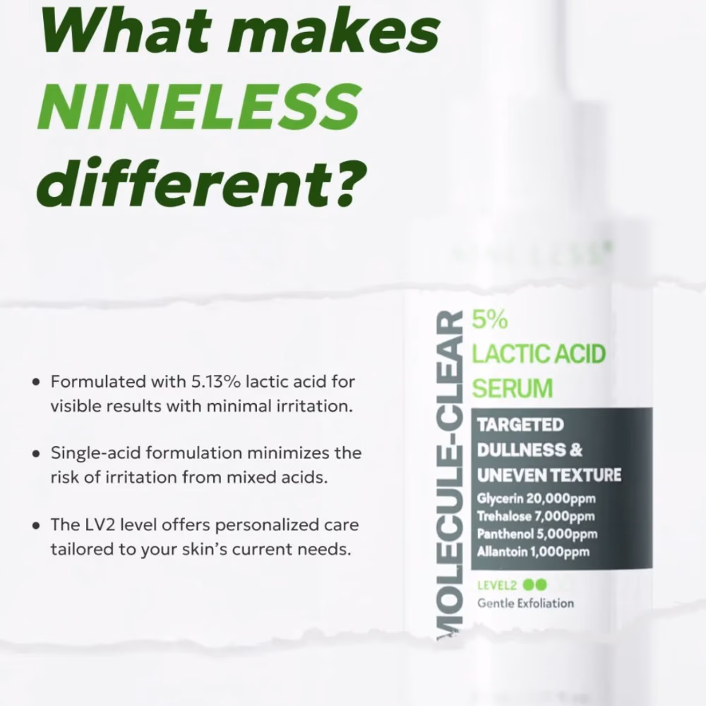 Nineless 5% Lactic Acid Serum 30ml 4