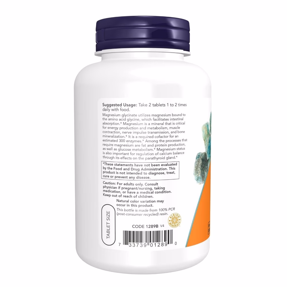 Now Magnesium Glycinate - 180 Capsules 4