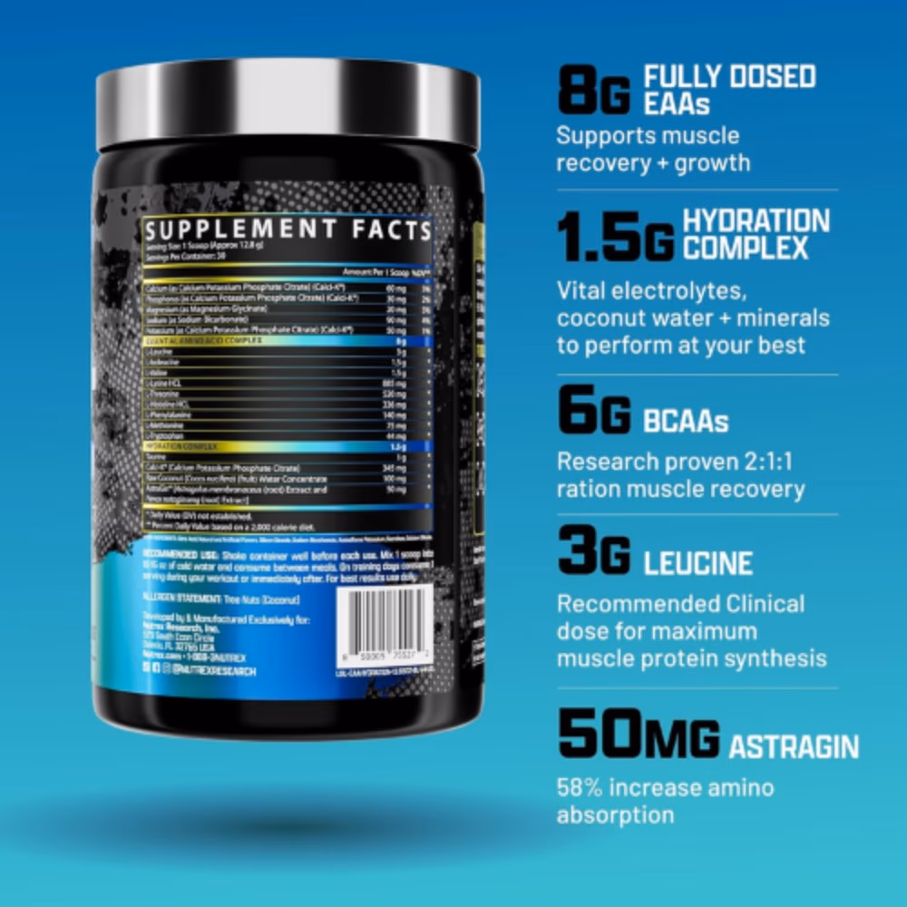 Nutrex EAA+ Hydration Powder 390gm (30 Servings) - Blueberry Lemonade 2