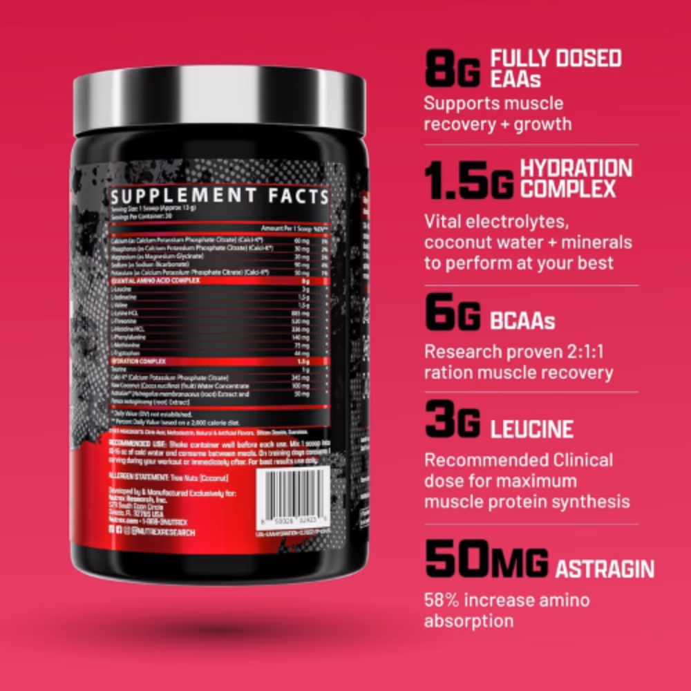 Nutrex EAA+ Hydration Powder 390gm (30 Servings) - Fruit Punch  2