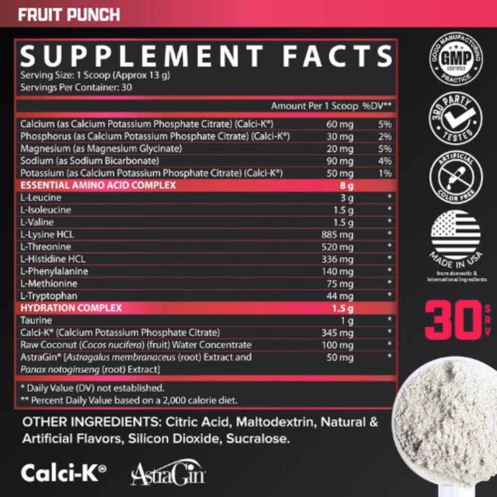 Nutrex EAA+ Hydration Powder 390gm (30 Servings) - Fruit Punch  5