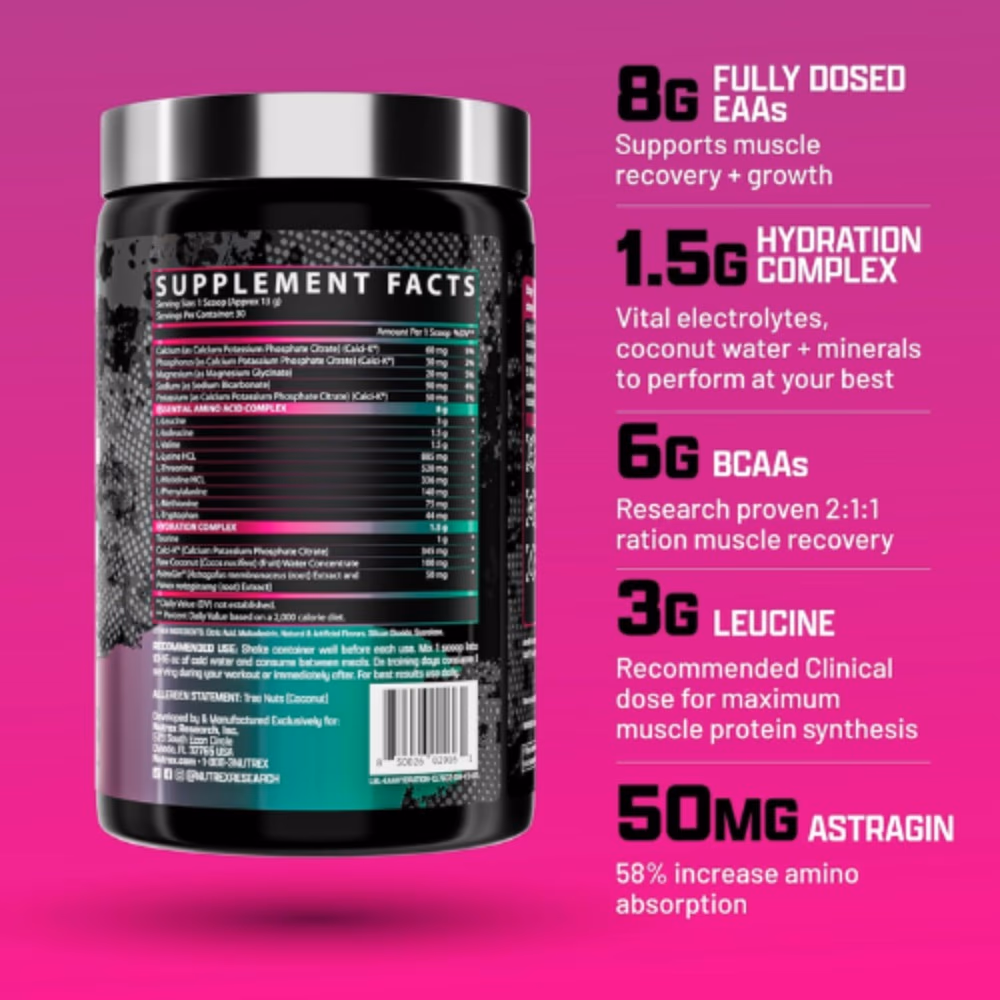 Nutrex EAA+ Hydration Powder 390gm (30 Servings) - Strawberry Watermelon 2