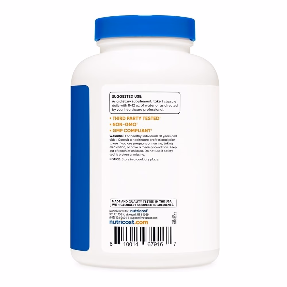 Nutricost Betaine HCl + Pepsin 790mg- 240 Capsules  5