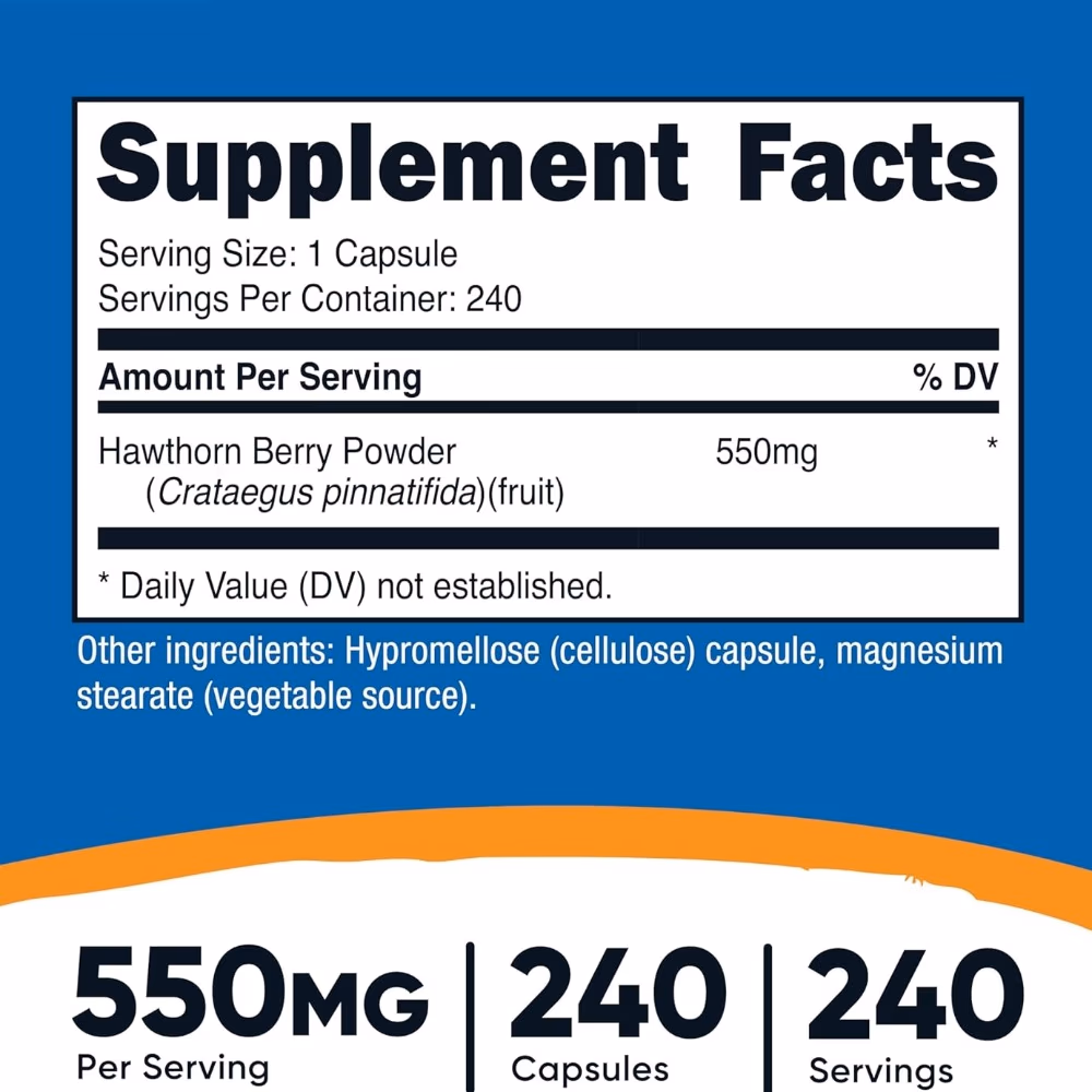 Nutricost Hawthorn Berry 550mg 240 Capsules 4