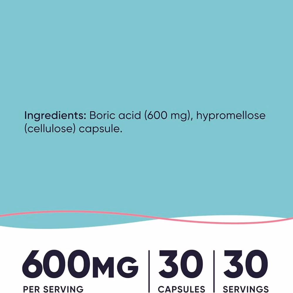 Nutricost Women Boric Acid 600mg - 30 Capsules 3
