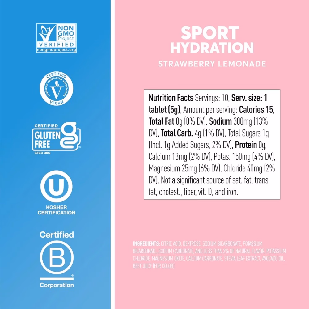 Nuun Sport Electrolyte Tablets – Strawberry Lemonade 10 Count 2