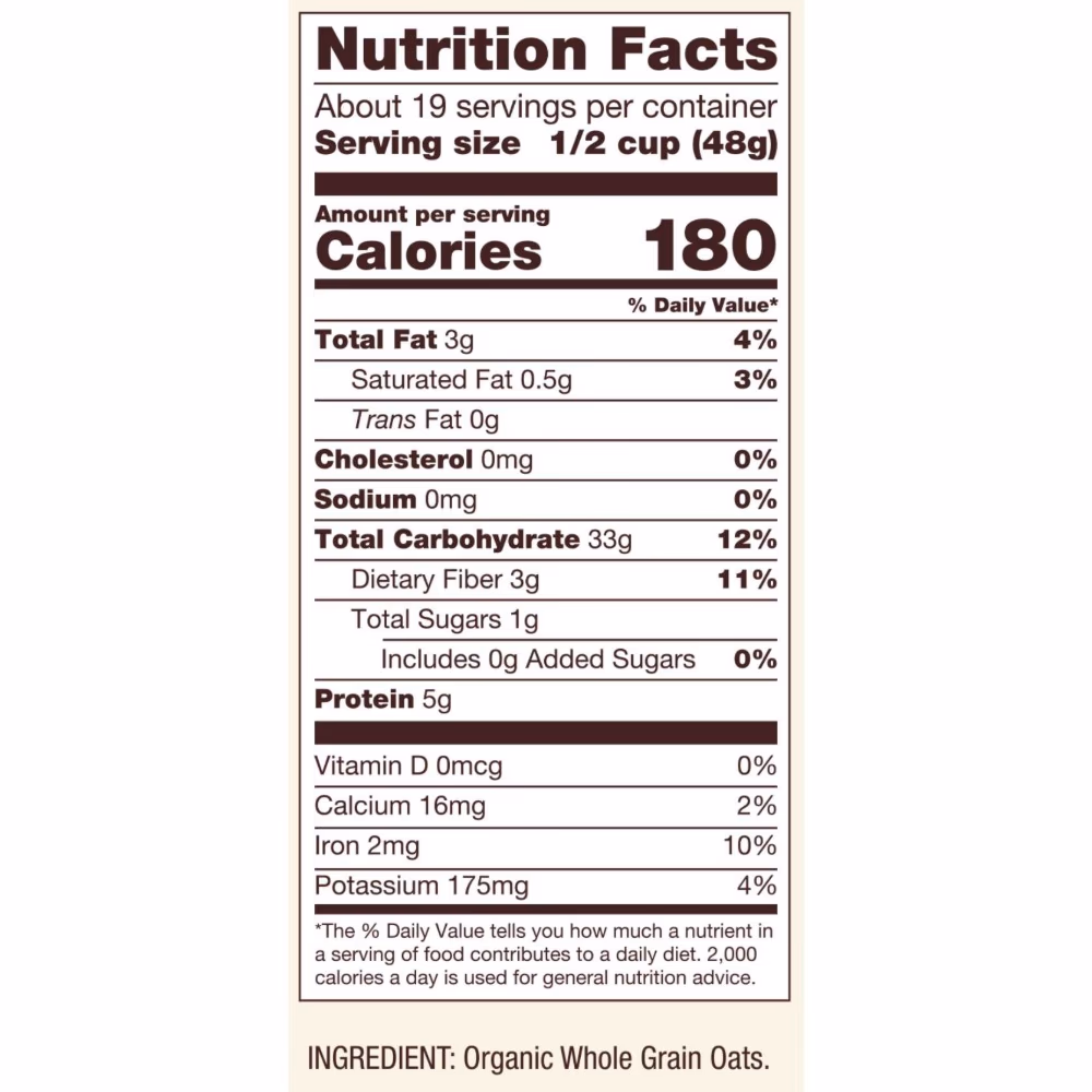 Bobs Red Mill Rolled Oats Whole Grain 1lb 2