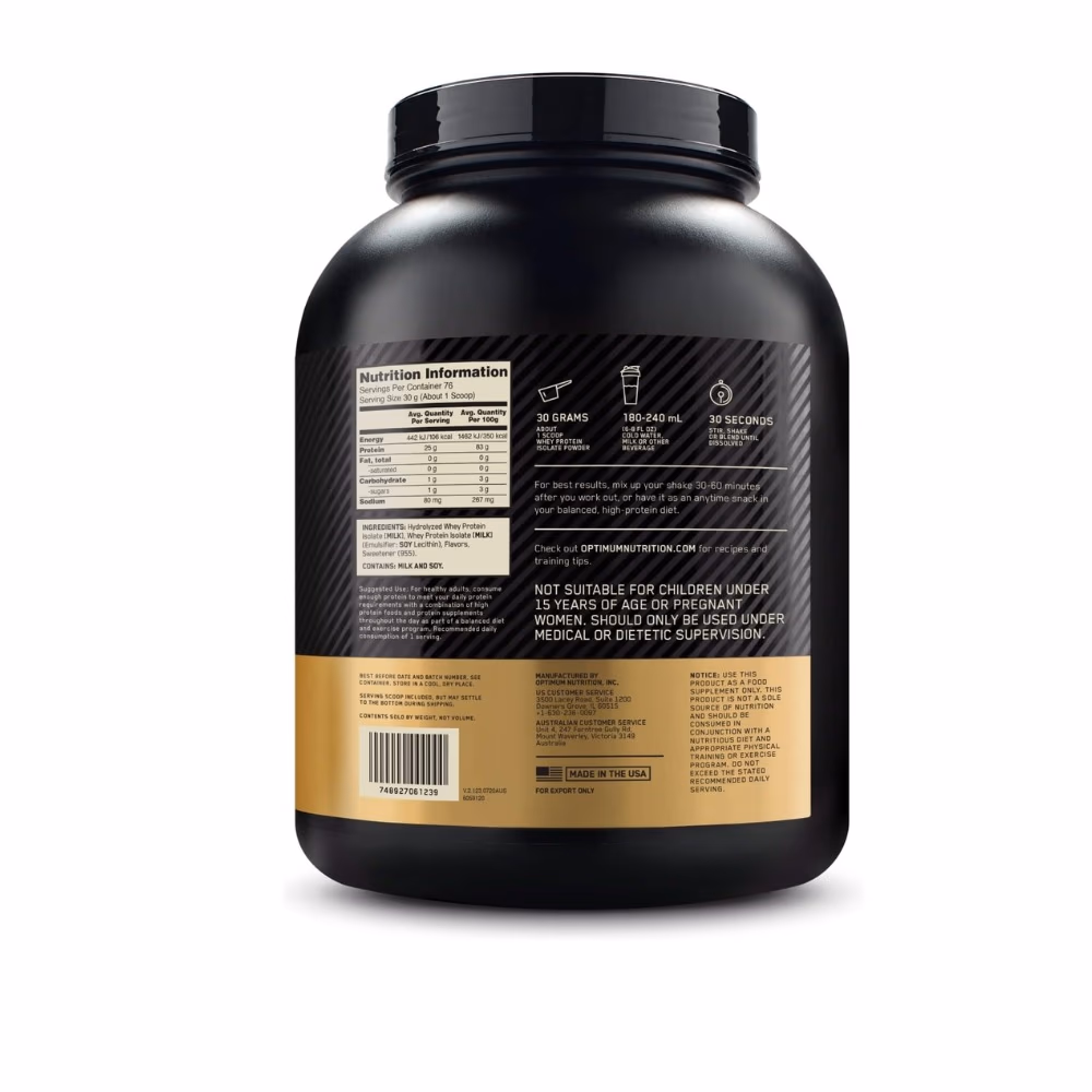 Optimum Nutrition 100% Gold Standard Isolate Vanilla 5LB 2