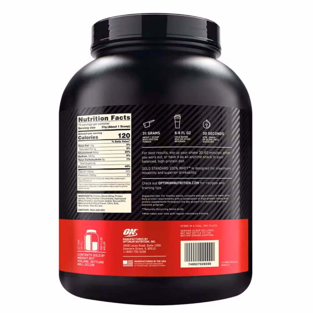 Optimum Nutrition 100% Gold Standard Whey Delicious Strawberry 5LB 3