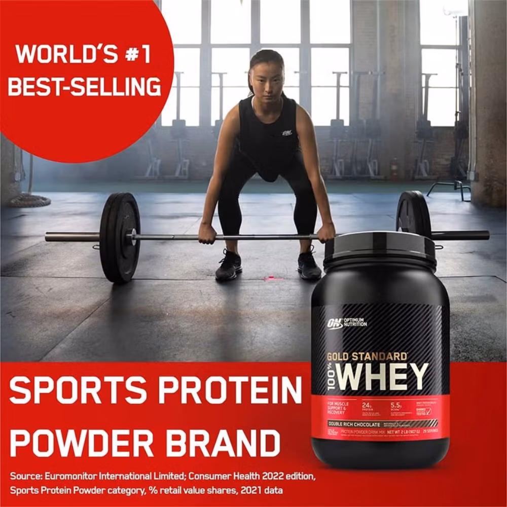 Optimum Nutrition 100% Gold Standard Whey Double Rich Chocolate 5 LB 4