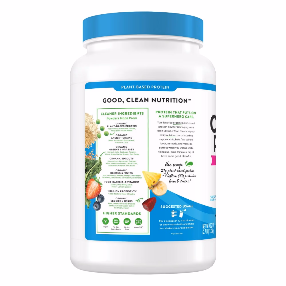 Orgain Organic Protein Powder Plant Based Superfood +1 Billion Probiotics - Vanilla flavor  3