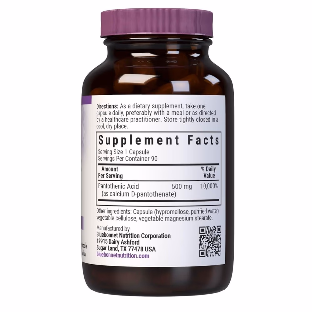 Bluebonnet Pantothenic 500mg 90 Caps 2