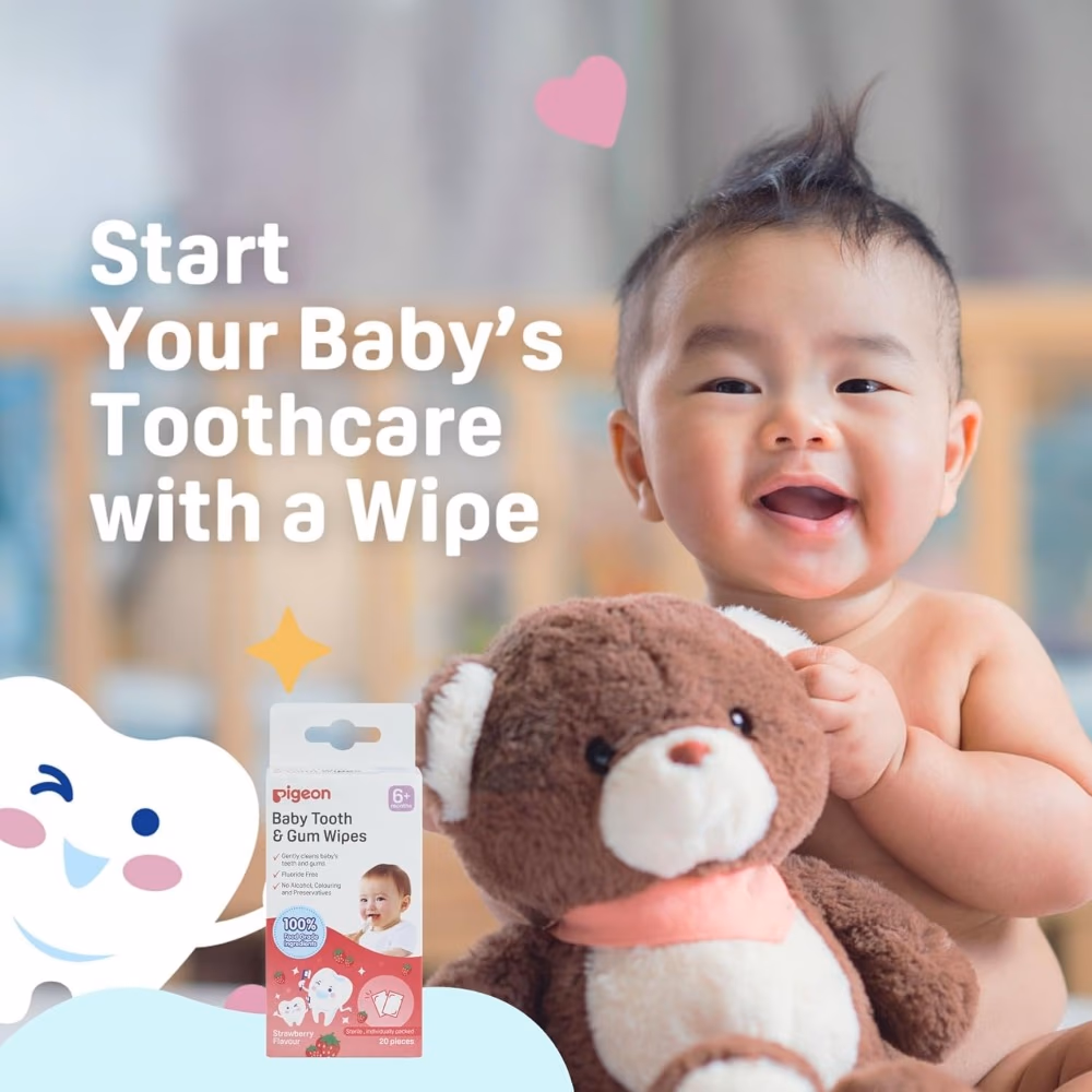 Pigeon Baby Tooth and Gum Wipes Strawberry 6+ Months – 20s 2
