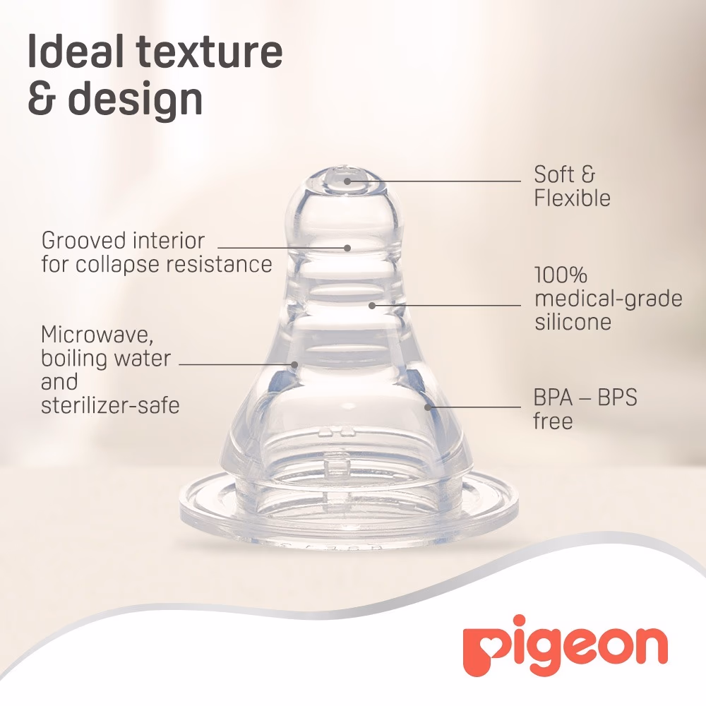 Pigeon Peristaltic Nipple Slim Neck Flexible 9+ Months 341 5