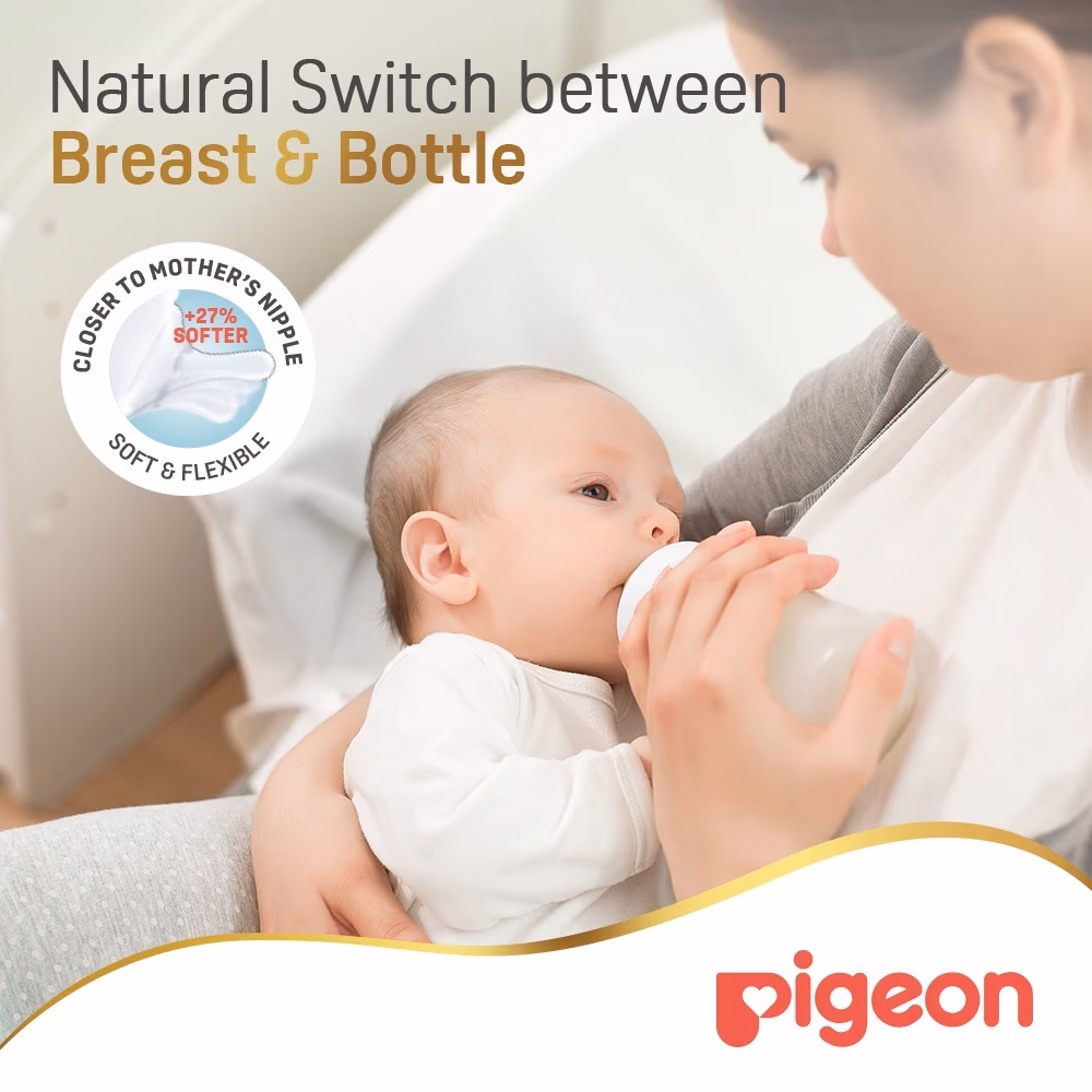 Pigeon Soft Touch Wide Neck Nipple SS 2PC 3