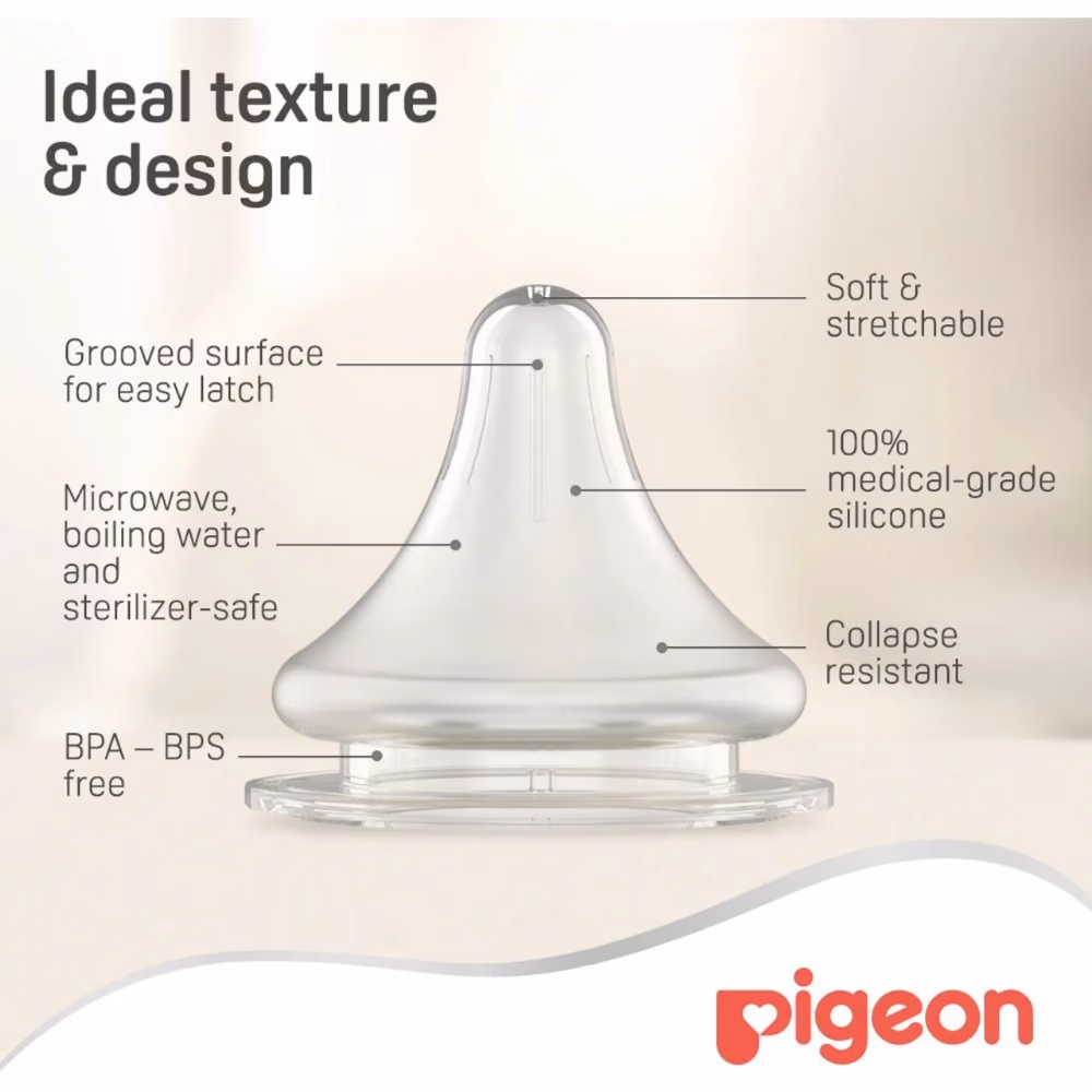 Pigeon Wide Neck Nipple Peristalsis Plus SS 1S 4
