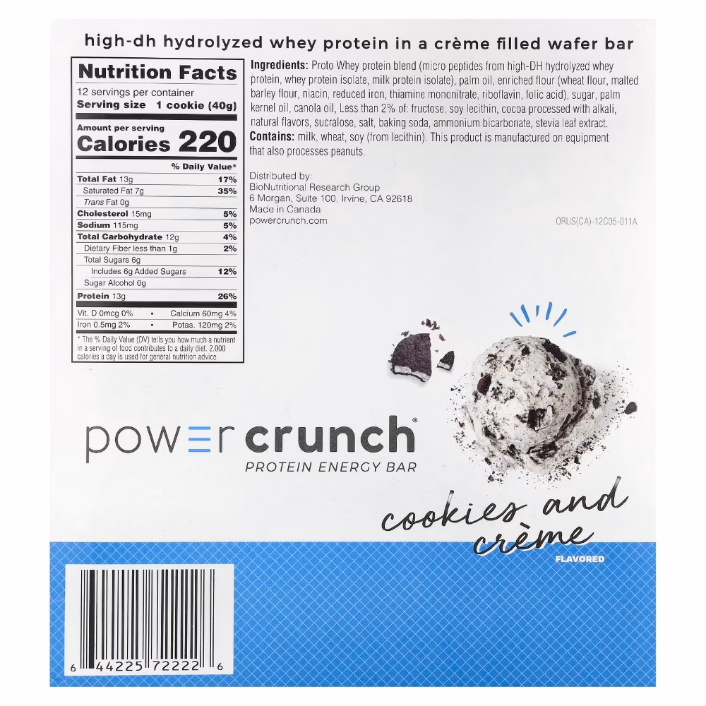 Power Crunch Bar Cookies and Cream 40g 3