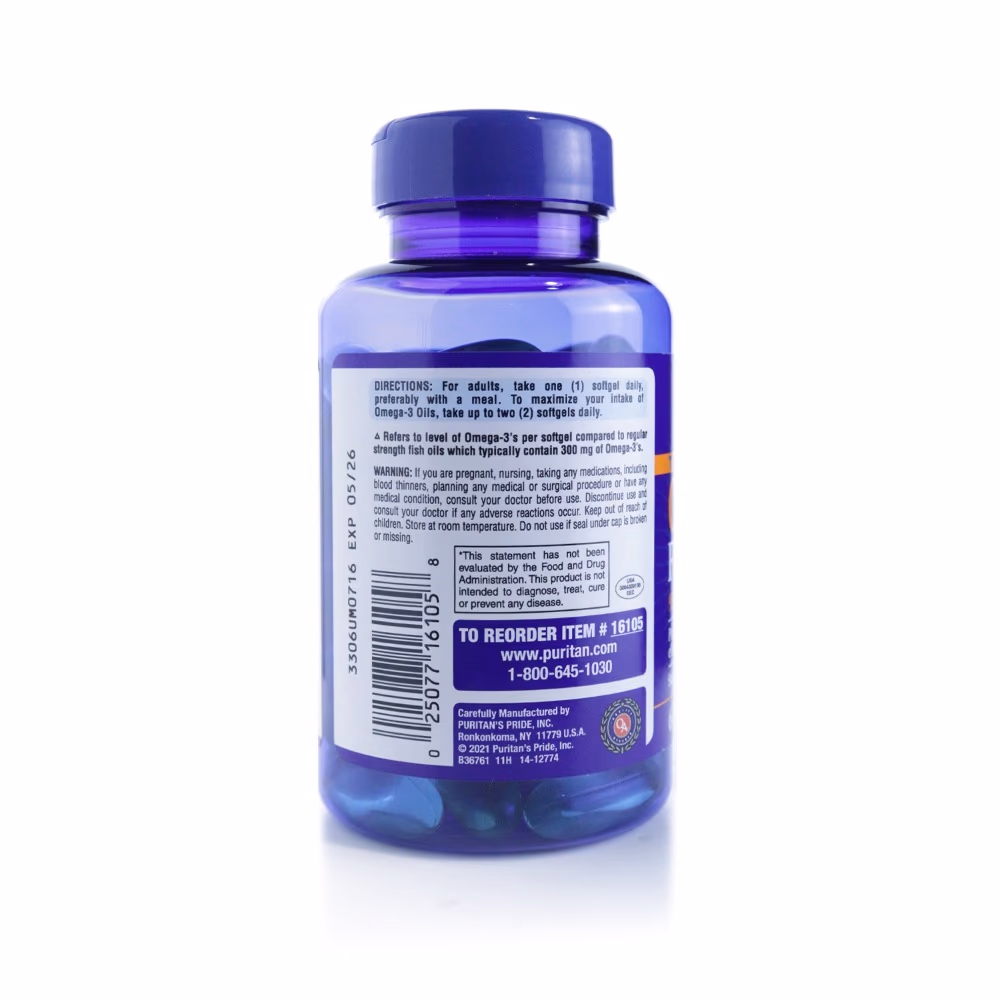 Puritan's Pride Omega 3 1400mg 60 Softgels 3