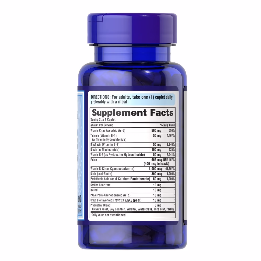 Puritan's Pride Stress B Complex with C 500mg 60 Caplets 3