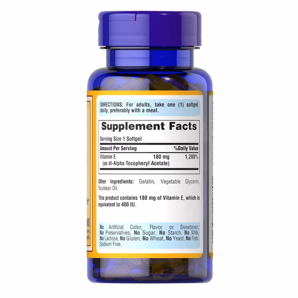 Puritan's Pride Vitamin E 400IU 100 Softgels 3